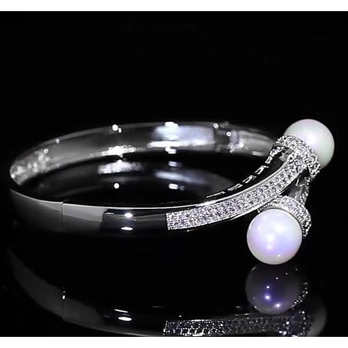 Pearl Diamant Armreif 12 mm 4 Karat Damen Schmuck F Vs1 - harrychadent.ch