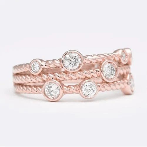 Roségold-Diamant-Blasenringband