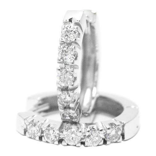 3 Karat Runder Diamant Damen Creolen 14K Weißgold Neu