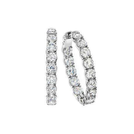 4,75 ct Brillantschliff Diamanten Creolen Gold Weiß 14K Schmuck - harrychadent.ch