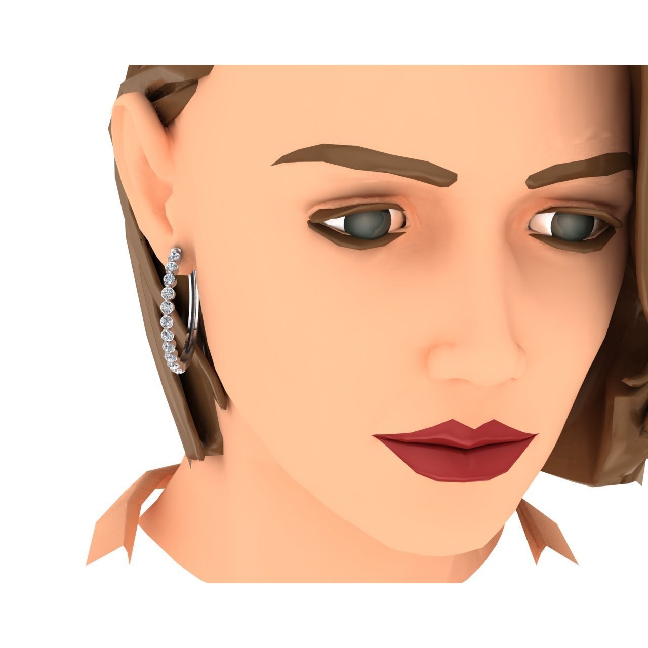 Damen schwimmende runde Diamant-Creolen 3,60 Karat - harrychadent.ch