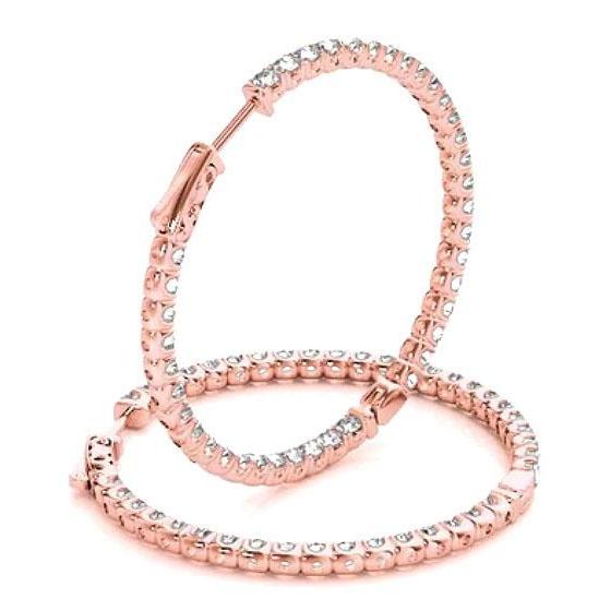 Diamant Creolen 4 Karat U Krappenfassung Roségold 14K - harrychadent.ch