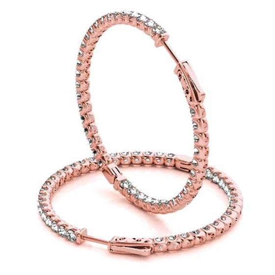 Diamant Creolen 4 Karat U Krappenfassung Roségold 14K - harrychadent.ch