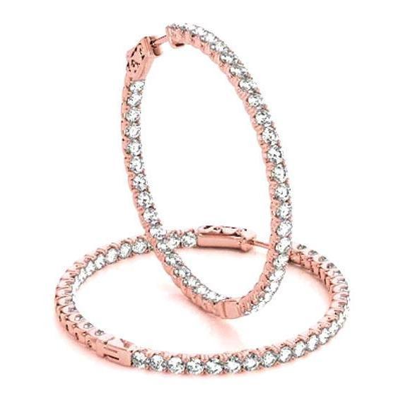 Diamant Creolen 4 Karat U Krappenfassung Roségold 14K - harrychadent.ch
