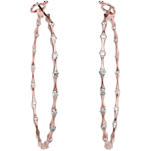 Diamant Innen/Außen Creolen 14K Roségold