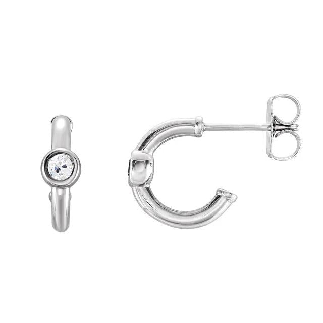 Offene Creolen Old European Diamants Lünette Set 2 Karat - harrychadent.ch