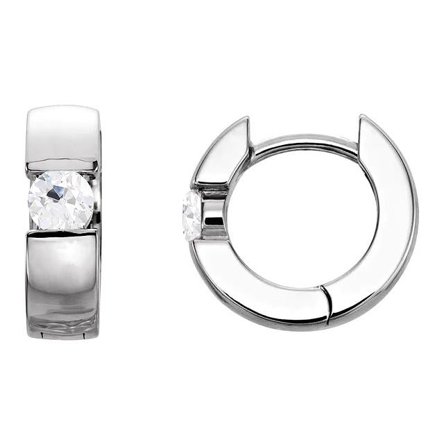 Solitaire Creolen mit Diamanten alter Bergmann Bar Set 3 Karat - harrychadent.ch