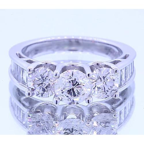 2,50 Karat Runder Diamant-Verlobungsring mit 3 Steinen Weißgold 14K - harrychadent.ch