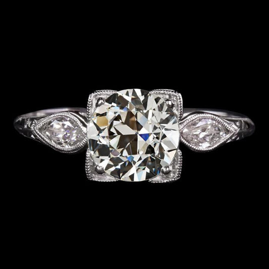 3 Stone Runden & Marquise alter Bergmann Diamantring Vintage-Stil 4 Karat - harrychadent.ch