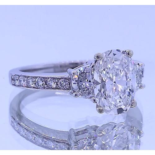 3.50 Karat Oval 4 Diamant Jubiläumsring 3 Steine Weißgold 14K - harrychadent.ch