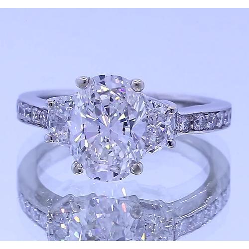 3.50 Karat Oval 4 Diamant Jubiläumsring 3 Steine Weißgold 14K - harrychadent.ch