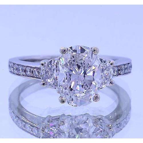 3.50 Karat Oval 4 Diamant Jubiläumsring 3 Steine Weißgold 14K - harrychadent.ch