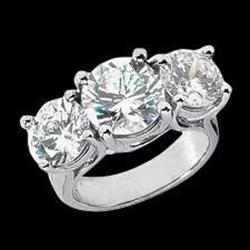 3.25 ct Drei-Stein-Diamant-Verlobungsring Weißgold 14K Neu