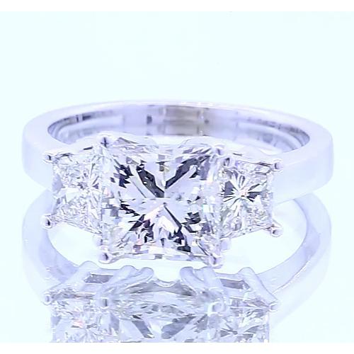 3.50 Karat Drei-Stein-Prinzessin-Diamant-Verlobungsring Neu - harrychadent.ch