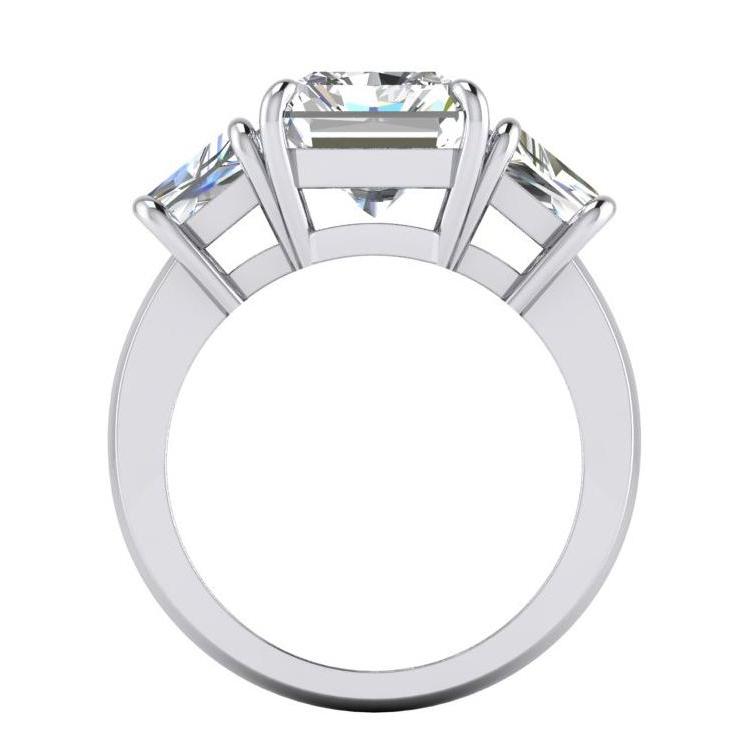 7 Karat Strahlender Diamant 3 Steine Verlobungsring Gold Weiß