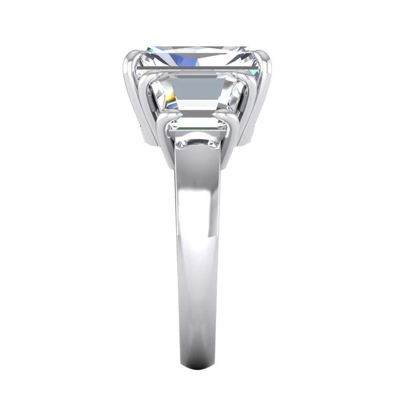 7 Karat Strahlender Diamant 3 Steine Verlobungsring Gold Weiß