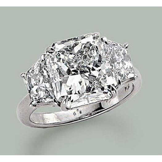 7 Karat Strahlender Diamant 3 Steine Verlobungsring Gold Weiß