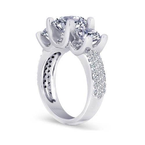 Diamanten Pave Verlobungsring 4,11 Karat Weißgold 14K Neu