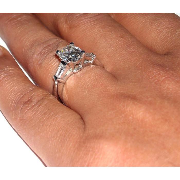 Oval Cut 3 Stein Echt Diamant Damenring 2.01 Karat Weißgold