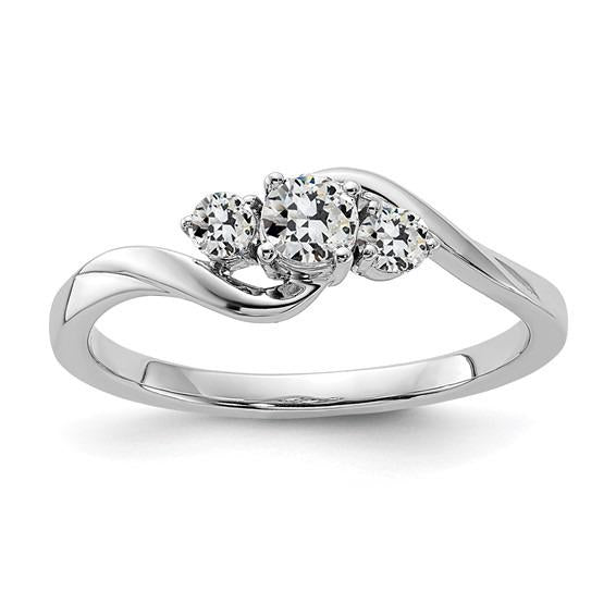 Runder Old Mine Cut Diamant 3 Stone Ring Twisted Shank 1.50 Karat - harrychadent.ch