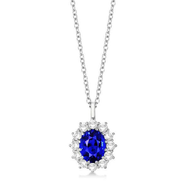 echter oval diamant 2Karat anhänger Vorderansicht