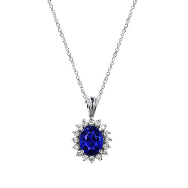 echter oval diamant 1.50Karat anhänger Vorderansicht