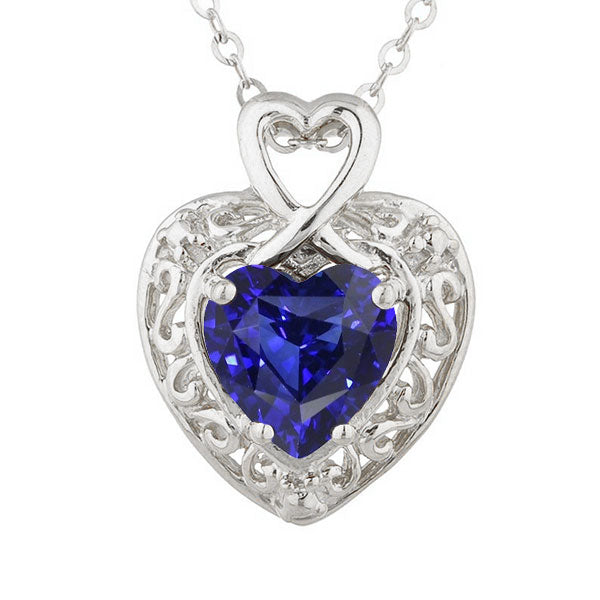Herz Sri Lanka Saphir Fancy Anhänger Vintage Style Gold 2 Karat