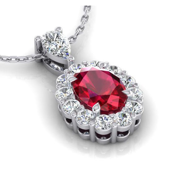 Adlerkralle Krappen Rubin Diamant Halskette für Damen