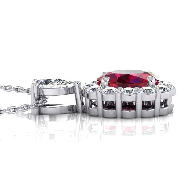 Adlerkralle Krappen Rubin Diamant Halskette für Damen