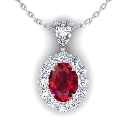 Adlerkralle Krappen Rubin Diamant Halskette für Damen