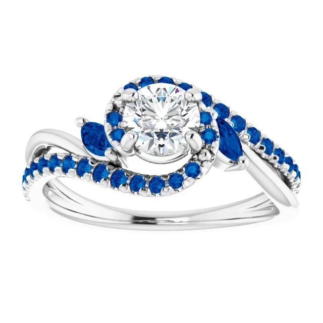 1,65 Karat blauer Saphir-Diamantring - harrychadent.ch