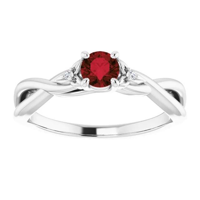 3 Stein Diamant Rubin Ring 0,54 Karat Twist Claw Prong Set Schmuck - harrychadent.ch