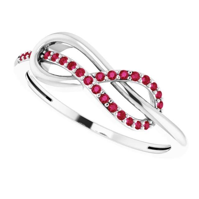 Hochzeit Infinity Band Runde Rubine 0.50 Karat