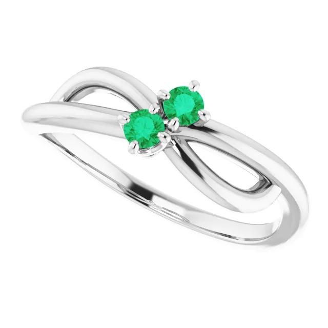 Kolumbianischer Smaragdring 0,30 Karat Infinity Twist U Krappenschmuck - harrychadent.ch
