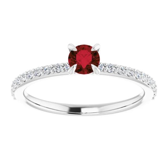 Runder Rubin- und Diamantenring 0,95 Karat - harrychadent.ch