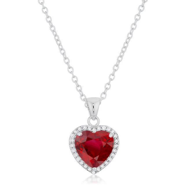14k weißgold rubin und diamanten 5.40 ct halskette mit anhänger