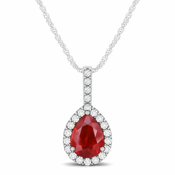 Birnenschliff Roter Rubin Und Diamant 3,50 Karat Damen Anhänger Schmuck - harrychadent.ch
