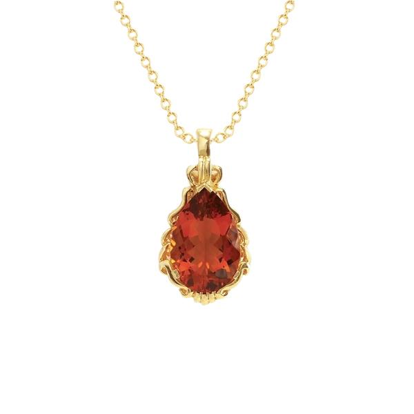 Madeira Natur Citrin Damen Halskette Anhänger Gelbgold 34 Ct - harrychadent.ch