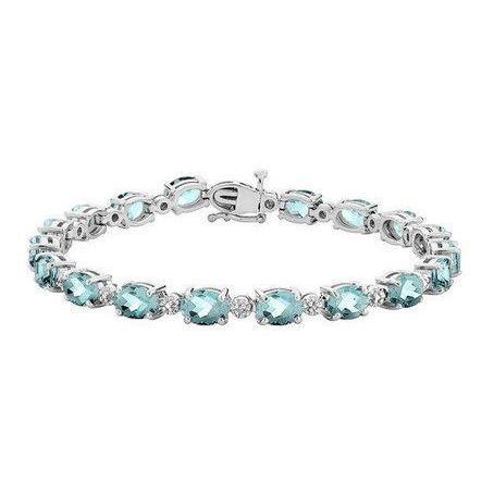 29.50 Karat Aquamarin und Diamanten Armband 14K Weißgold Neu - harrychadent.ch