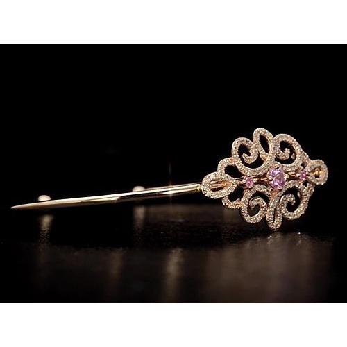 Damen Diamant Armreif Rosa Saphir 5 Karat Gelbgold 14K - harrychadent.ch