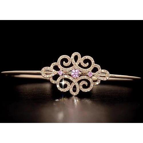 Damen Diamant Armreif Rosa Saphir 5 Karat Gelbgold 14K - harrychadent.ch