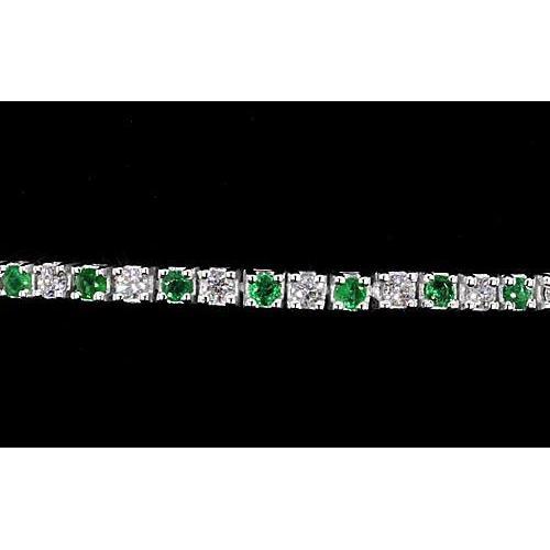 Diamant Tennisarmband Grüner Saphir 6 Karat Damen Weißgold 14K - harrychadent.ch