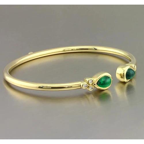Gelbgold Grün Smaragd Edelstein Armband 2.30 Karat Damen Schmuck Neu - harrychadent.ch