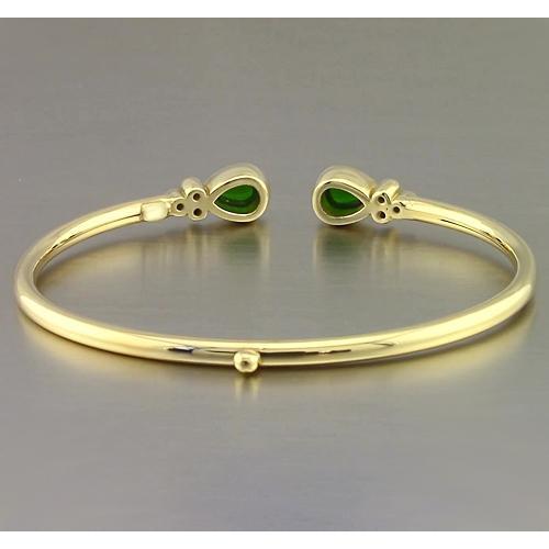 Gelbgold Grün Smaragd Edelstein Armband 2.30 Karat Damen Schmuck Neu - harrychadent.ch