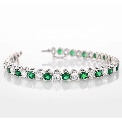 Grünes Smaragd & Diamant Tennisarmband 33.25 Karat Damen Schmuck - harrychadent.ch