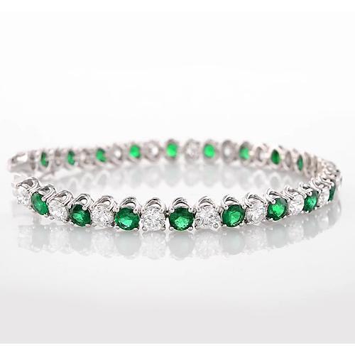 Grünes Smaragd & Diamant Tennisarmband 33.25 Karat Damen Schmuck - harrychadent.ch