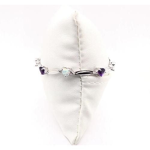 Herzform Lila Amethyst & Opal Diamant Armband 9,54 Karat - harrychadent.ch