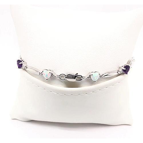Herzform Lila Amethyst & Opal Diamant Armband 9,54 Karat - harrychadent.ch