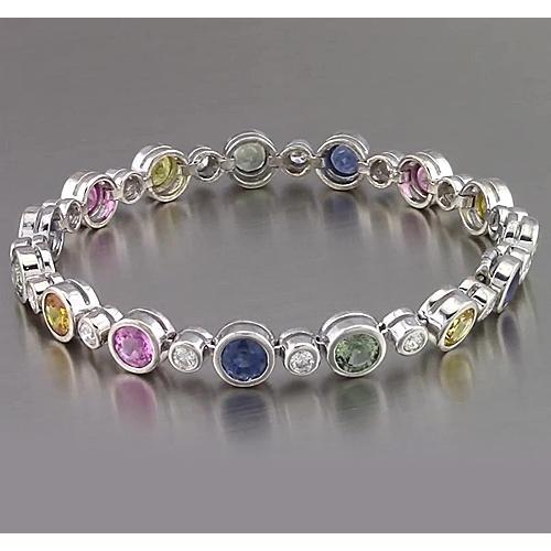 Multi Color Saphir Tennis Armband Lünette 22.50 Karat Damen Schmuck - harrychadent.ch