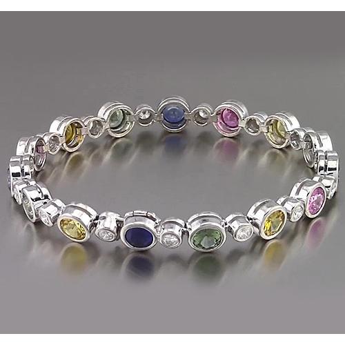 Multi Color Saphir Tennis Armband Lünette 22.50 Karat Damen Schmuck - harrychadent.ch